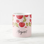 Apple Pattern Watercolor Hand-painted Monogram Koffiemok (Center)
