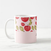 Apple Pattern Watercolor Hand-painted Monogram Koffiemok (Links)