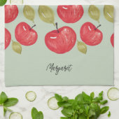 Apple Pattern Waterverf Handgeschilderd Monogramme Theedoek (Gevouwen)