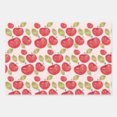 Apple Pattern Waterverf Handgeschilderde Wrapping Inpakpapier Vel (Voorkant)