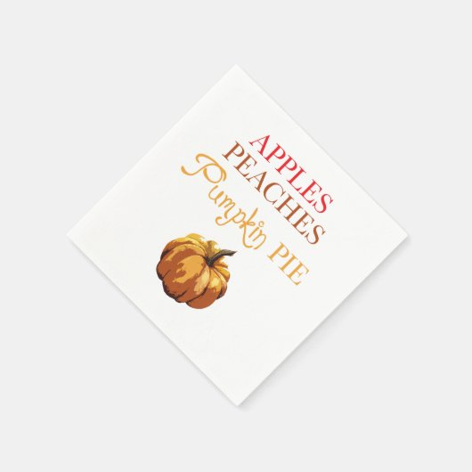 Apple Peaches Pumpkin Pie Autumn Napkin Servet (Hoek)