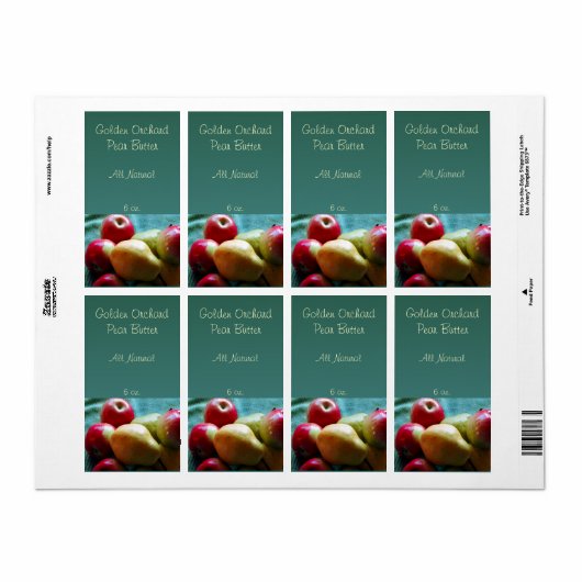 Apple Pear Delight inblikken etiketten (Full Sheet)