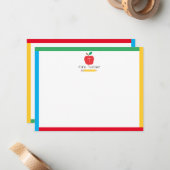 Apple Pencil Schattigee Primary Colours Monogram D Notitiekaartje (Voorkant / Achterkant in situ)