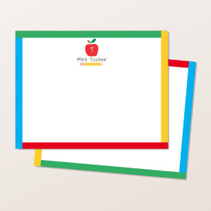 Apple Pencil Schattigee Primary Colours Monogram D Notitiekaartje