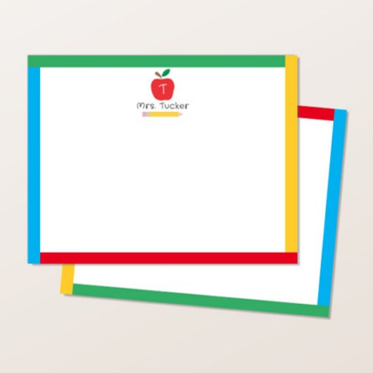 Apple Pencil Schattigee Primary Colours Monogram D Notitiekaartje