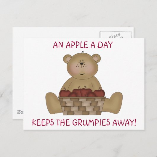 Apple per dag houdt de grumpies weg! briefkaart (Voorkant / Achterkant)