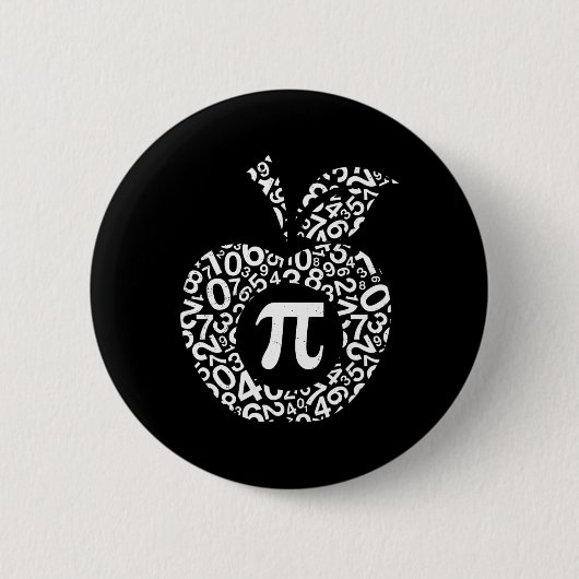 Apple Pi Algebra Sign Wiskunde Funny Pi Day Gift Ronde Button 5,7 Cm (Voorkant)