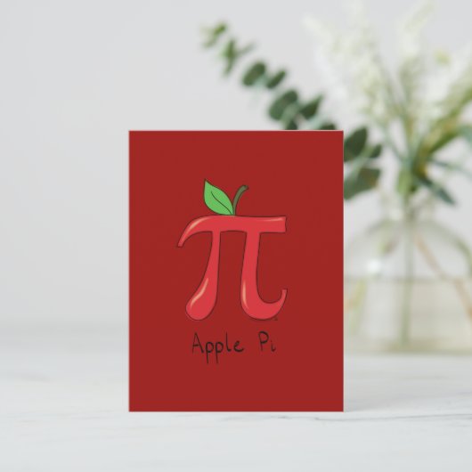 Apple Pi Cute Wiskunde Pi Day Briefkaart (Staand voorkant)