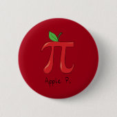 Apple Pi Cute Wiskunde Pi Day Button Pin (Voorkant)