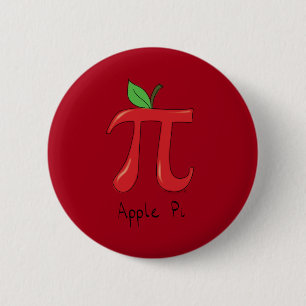 Apple Pi Cute Wiskunde Pi Day Button Pin