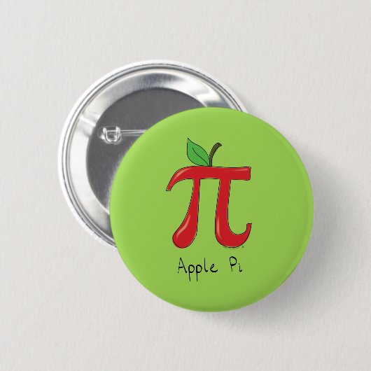 Apple Pi Cute Wiskunde Pi Day Button Pin (Voorkant /achterkant)