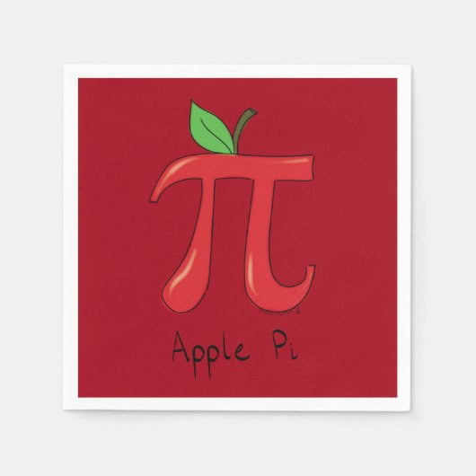 Apple Pi Cute Wiskunde Pi Day Napkins Servet (Voorkant)