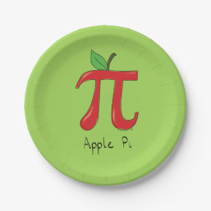 Apple Pi Cute Wiskunde Pi Day Party Paper Borden Papieren Bordje