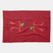 Apple Pi Cute Wiskunde Pi Day Pie Baking Kitchen T Theedoek (Horizontaal)