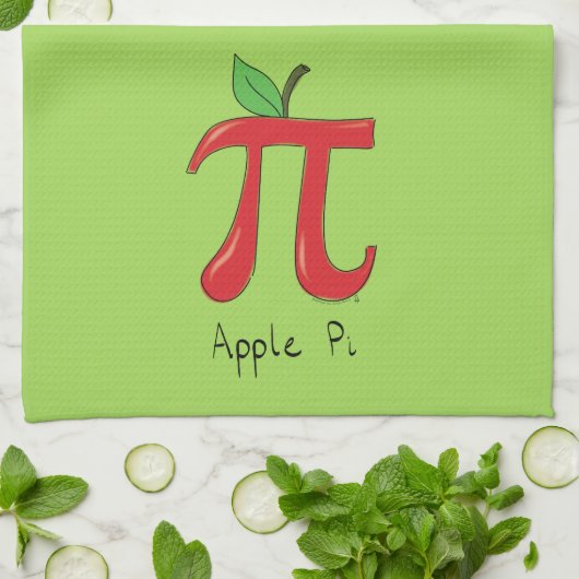Apple Pi Cute Wiskunde Pi Day Pie Baking Kitchen T Theedoek (Gevouwen)