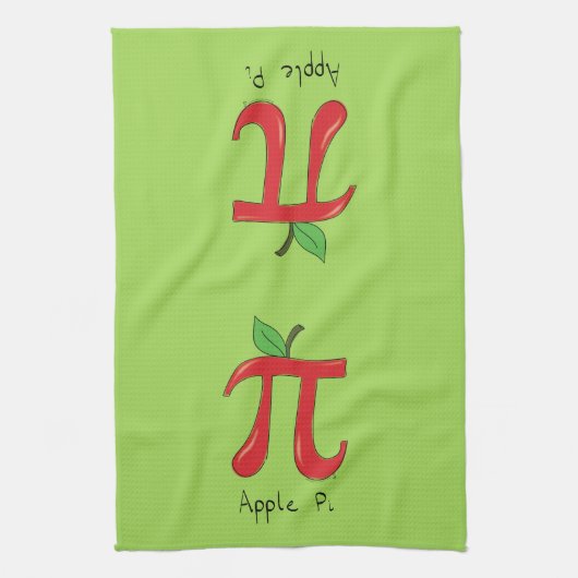 Apple Pi Cute Wiskunde Pi Day Pie Baking Kitchen T Theedoek (Verticaal)