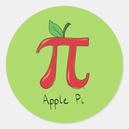 Apple Pi Cute Wiskunde Pi Day Stickers (Voorkant)