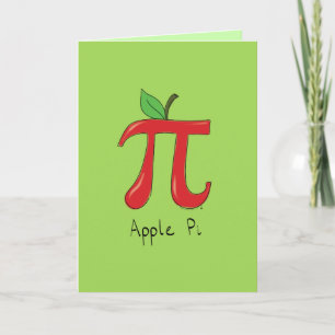 Apple Pi Cute Wiskunde Pi Day Wenskaart Kaart