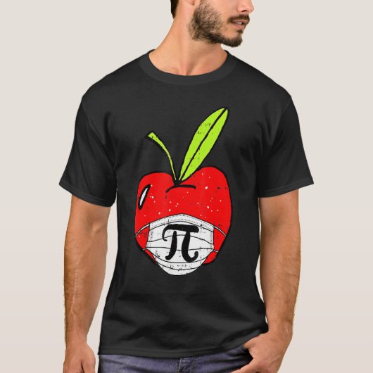 Apple Pi Day Cute Face Mask Teacher Quaran Student T-shirt (Voorkant)