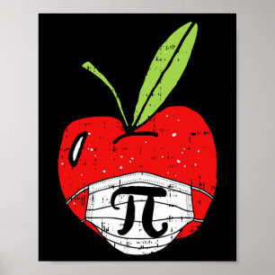 Apple Pi-day Schattige gezichtsmasker Docent Quara Poster