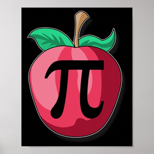Apple Pi Funny Wiskunde Teacher Thanksgiving Pie D Poster (Voorkant)