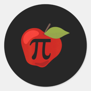 Apple Pi Funny Wiskunde Teacher Thanksgiving Pie D Ronde Sticker