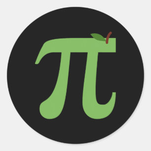Apple Pi Funny Wiskunden Pi Day Pie Joke voor Wisk Ronde Sticker