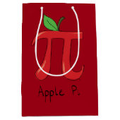 Apple Pi Leuke Wiskunde Pi Day Party Gift Bag Medium Cadeauzakje (Voorkant)
