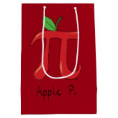 Apple Pi Leuke Wiskunde Pi Day Party Gift Bag Medium Cadeauzakje (Achterkant)