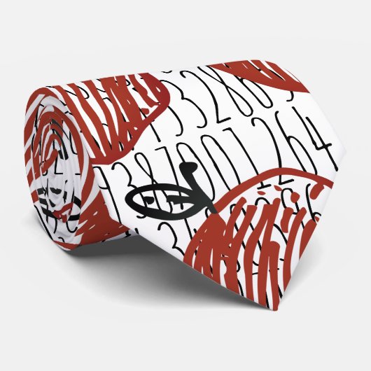 Apple Pi Number Pattern Stropdas (Opgerold)