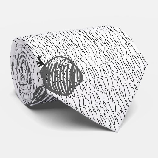 Apple Pi Numbers Wiskunde Teacher Stropdas (Opgerold)