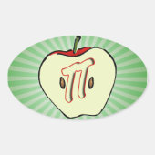 Apple Pi (Pie) Ovale Sticker (Voorkant)