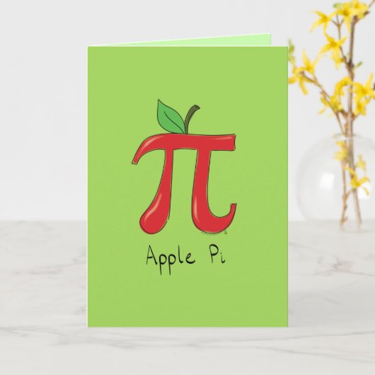 Apple Pi Schattigee Wiskunde Pi Day Wenskaart Kaart (Gele Bloem)