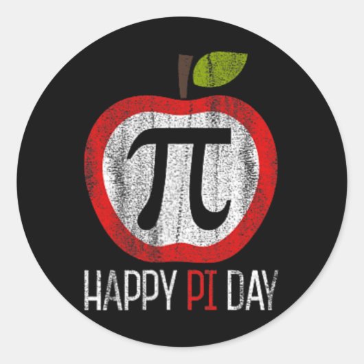 Apple Pi Shirt Wiskunde Ronde Sticker (Voorkant)