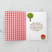 Apple Pick Brown Hair Boy Happy Birthday Card Kaart (Binnen)