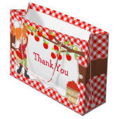 Apple Pick Red Hair Girl Birthday Party Groot Cadeauzakje (Voorkant Gekanteld)