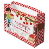 Apple Picking African American Birthday Party Groot Cadeauzakje (Achterkant Gekanteld)