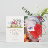 Apple Picking Basket & Apple Tree Verjaardagsfoto Kaart (Staand voorkant)
