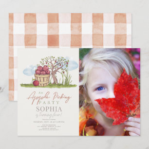 Apple Picking Basket & Apple Tree Verjaardagsfoto Kaart