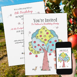 Apple Picking Birthday Party Kaart