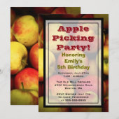 Apple Picking Birthday Party Kaart (Voorkant / Achterkant)