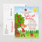 Apple Picking Birthday Red Hair Girl Briefkaart (Voorkant / Achterkant)