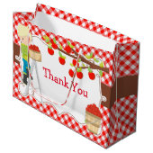 Apple Picking Blonde Boy Birthday Party Groot Cadeauzakje (Voorkant Gekanteld)