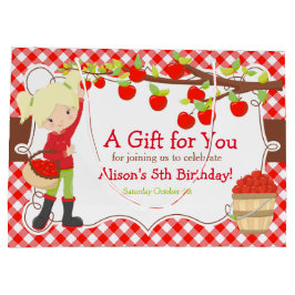 Apple Picking Blonde Girl Birthday Party Groot Cadeauzakje