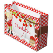 Apple Picking Blonde Girl Birthday Party Groot Cadeauzakje (Voorkant Gekanteld)