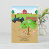 Apple Picking Boerderij Birthday Invitation Kaart (Staand voorkant)