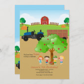 Apple Picking Boerderij Birthday Invitation Kaart (Voorkant / Achterkant)