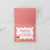 Apple Picking Brunette Girl Birthday Party Bedankkaart (Binnen)