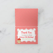 Apple Picking Brunette Hair Birthday Party Bedankkaart (Binnen)