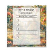 Apple Picking Checklist Notitieblok (Voorkant)